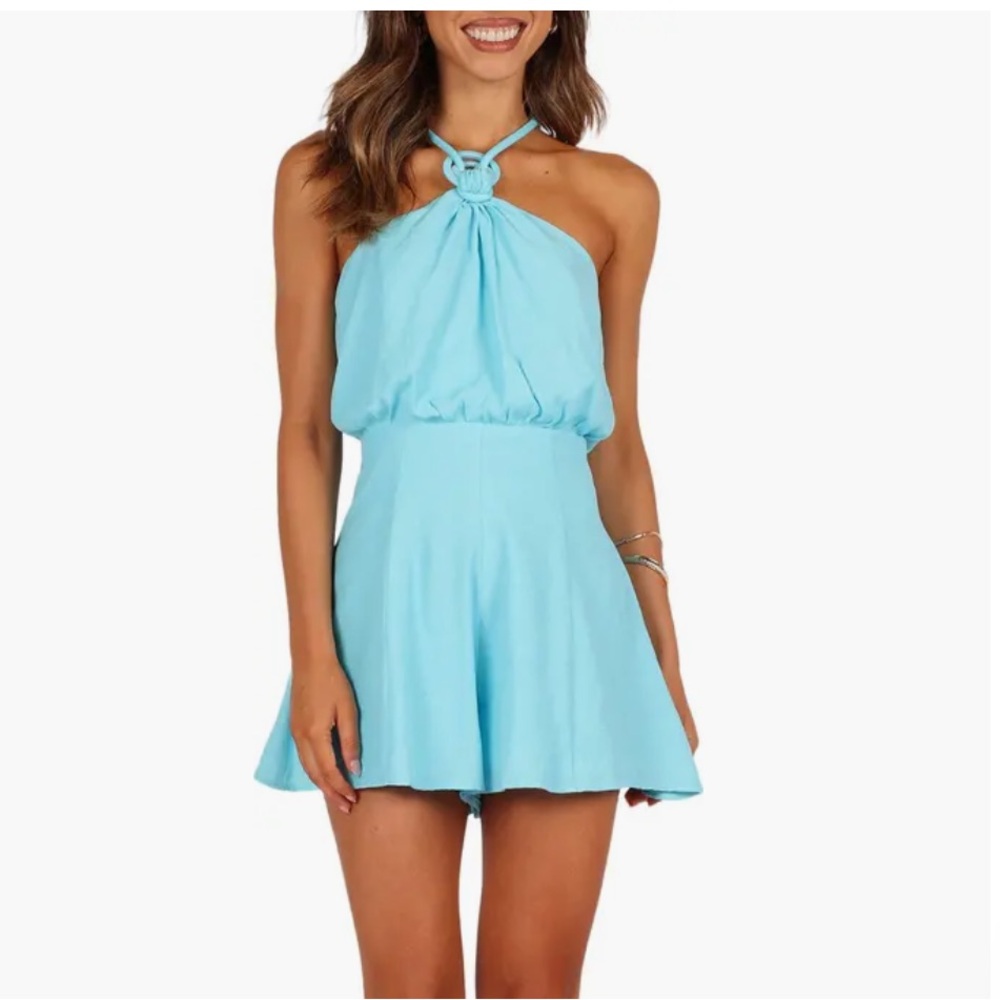 White linen romper lined  XS NWT